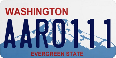 WA license plate AAR0111