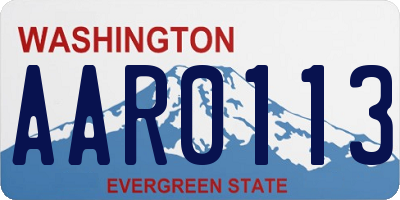WA license plate AAR0113