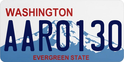 WA license plate AAR0130