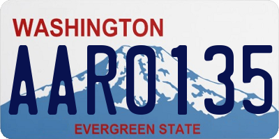 WA license plate AAR0135
