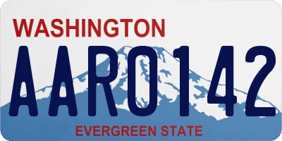 WA license plate AAR0142