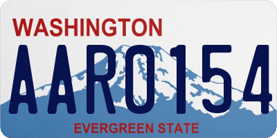 WA license plate AAR0154