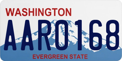 WA license plate AAR0168