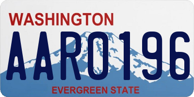 WA license plate AAR0196