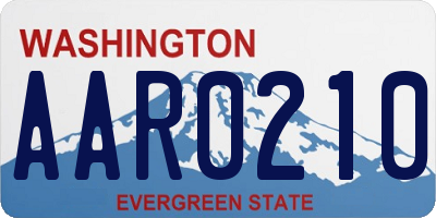 WA license plate AAR0210