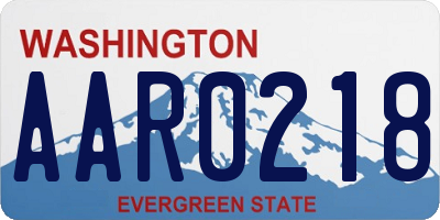 WA license plate AAR0218