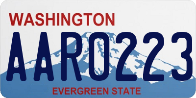 WA license plate AAR0223