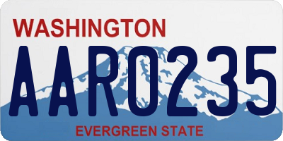 WA license plate AAR0235