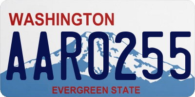 WA license plate AAR0255