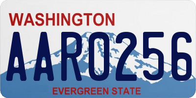 WA license plate AAR0256