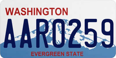 WA license plate AAR0259