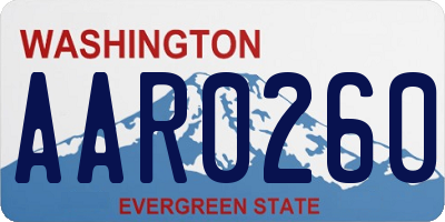 WA license plate AAR0260
