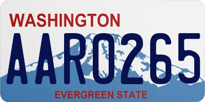 WA license plate AAR0265