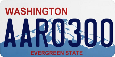 WA license plate AAR0300