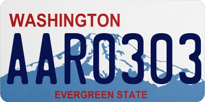 WA license plate AAR0303
