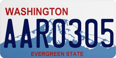 WA license plate AAR0305