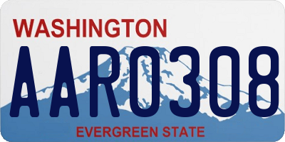WA license plate AAR0308