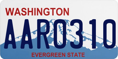 WA license plate AAR0310