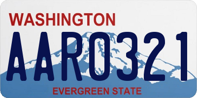 WA license plate AAR0321