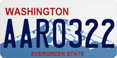 WA license plate AAR0322