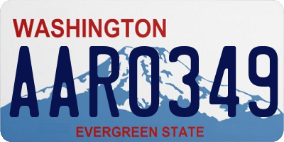 WA license plate AAR0349
