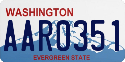 WA license plate AAR0351