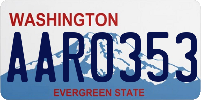 WA license plate AAR0353
