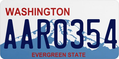 WA license plate AAR0354