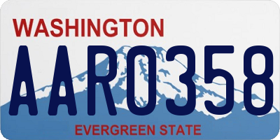 WA license plate AAR0358