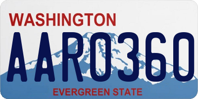 WA license plate AAR0360