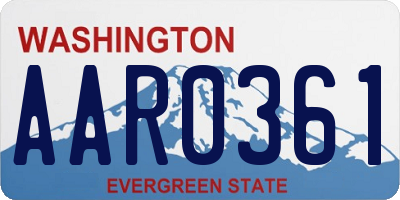 WA license plate AAR0361