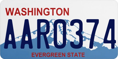 WA license plate AAR0374