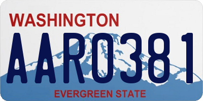 WA license plate AAR0381