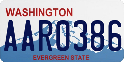 WA license plate AAR0386