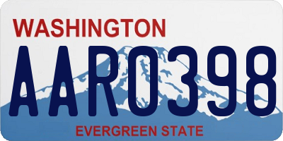 WA license plate AAR0398
