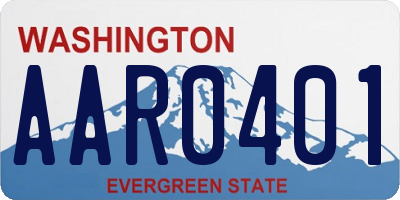 WA license plate AAR0401