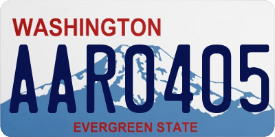 WA license plate AAR0405