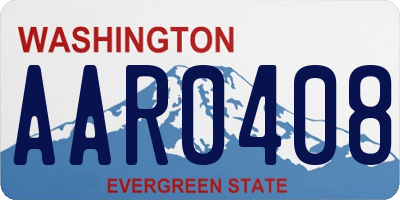 WA license plate AAR0408