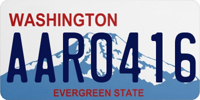 WA license plate AAR0416