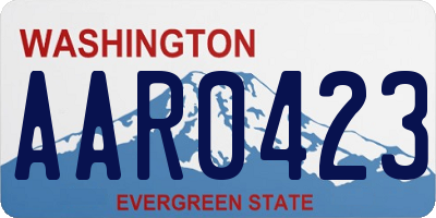 WA license plate AAR0423