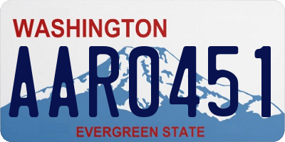 WA license plate AAR0451