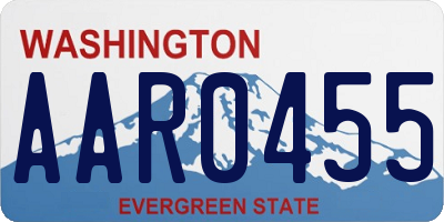 WA license plate AAR0455