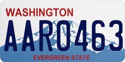 WA license plate AAR0463