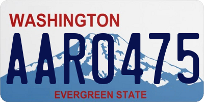 WA license plate AAR0475