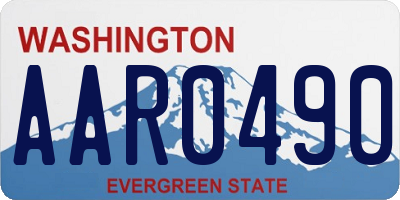 WA license plate AAR0490