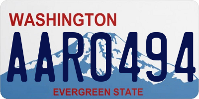 WA license plate AAR0494