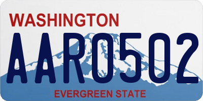 WA license plate AAR0502