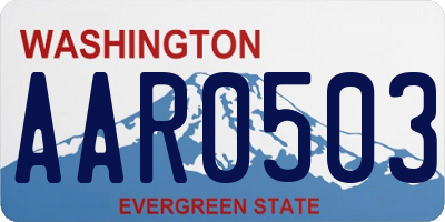 WA license plate AAR0503