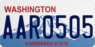 WA license plate AAR0505