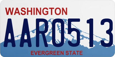 WA license plate AAR0513